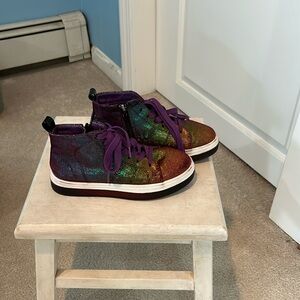 Girls Steve Madden Shimmer High Top Sneakers